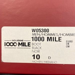 Brand new in box black  Wolverine 1000 mile size 10